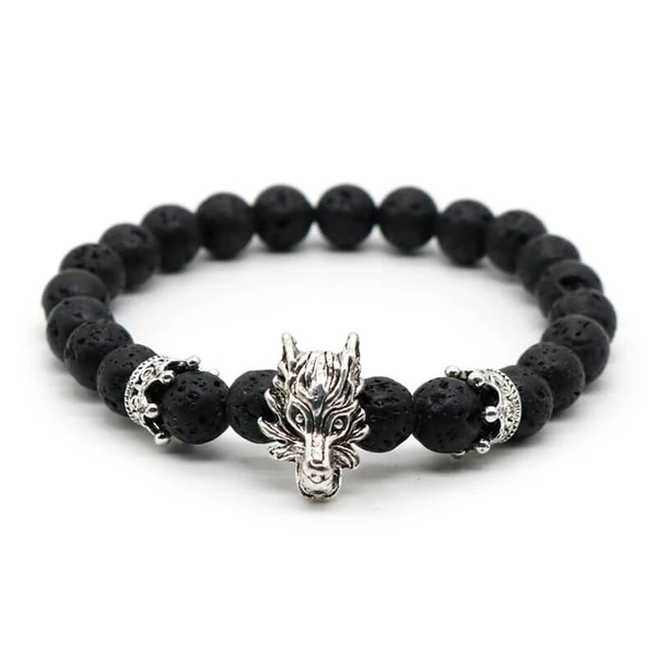 Onyx Wolf Bracelet